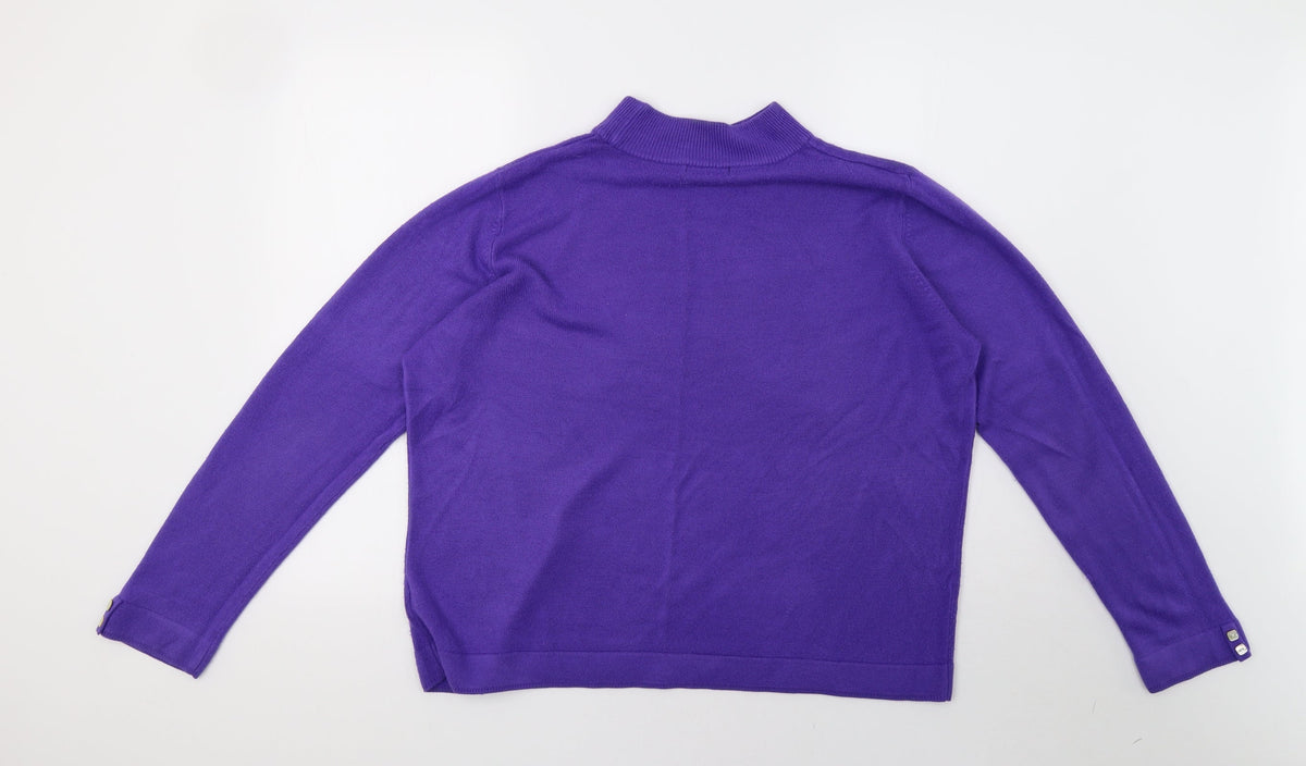 Bonmarché  Womens Purple  Knit Pullover Sweatshirt Size L