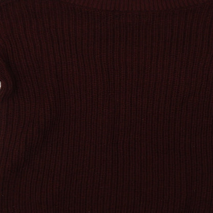 New Look Womens Red  Knit Pullover Sweatshirt Size S