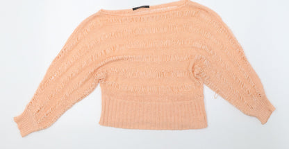 Select Womens Orange   Pullover Sweatshirt Size L