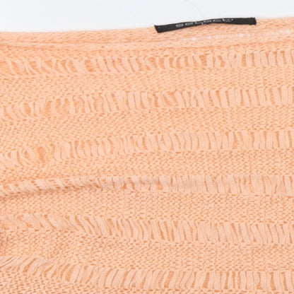 Select Womens Orange   Pullover Sweatshirt Size L