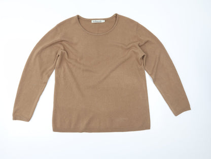 Womens UK Size L Cashmasoft Brown Pullover Jumper