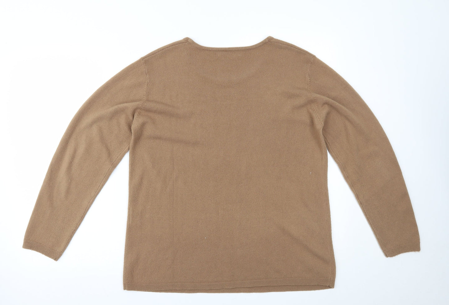 Womens UK Size L Cashmasoft Brown Pullover Jumper