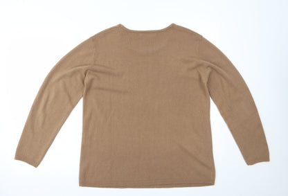 Womens UK Size L Cashmasoft Brown Pullover Jumper