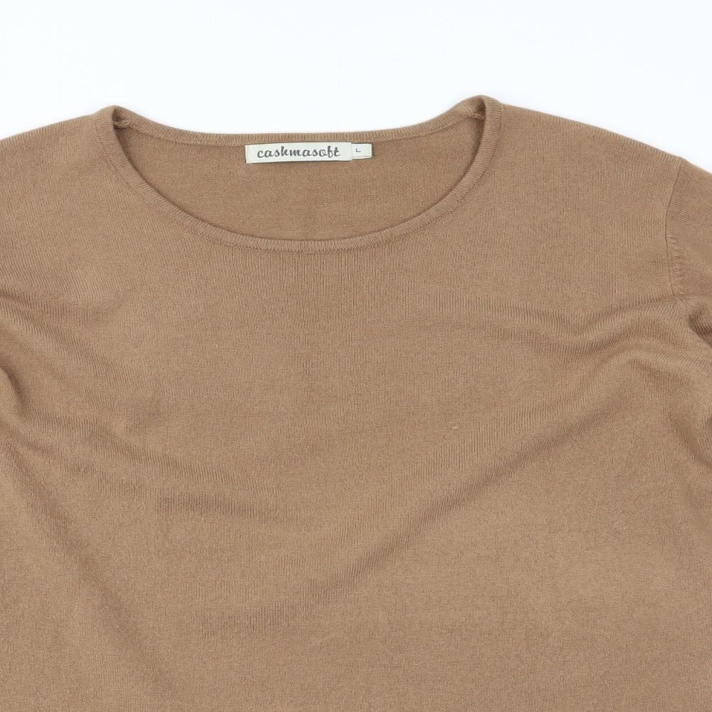 Womens UK Size L Cashmasoft Brown Pullover Jumper