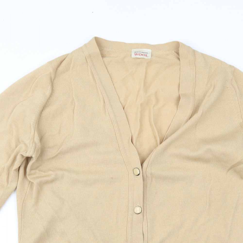 Womens UK Size 36 Preworn Beige Cardigan Jumper