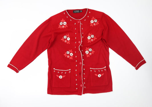 Cozzi Womens Red   Cardigan Jumper One Size