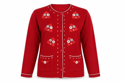 Cozzi Womens Red   Cardigan Jumper One Size