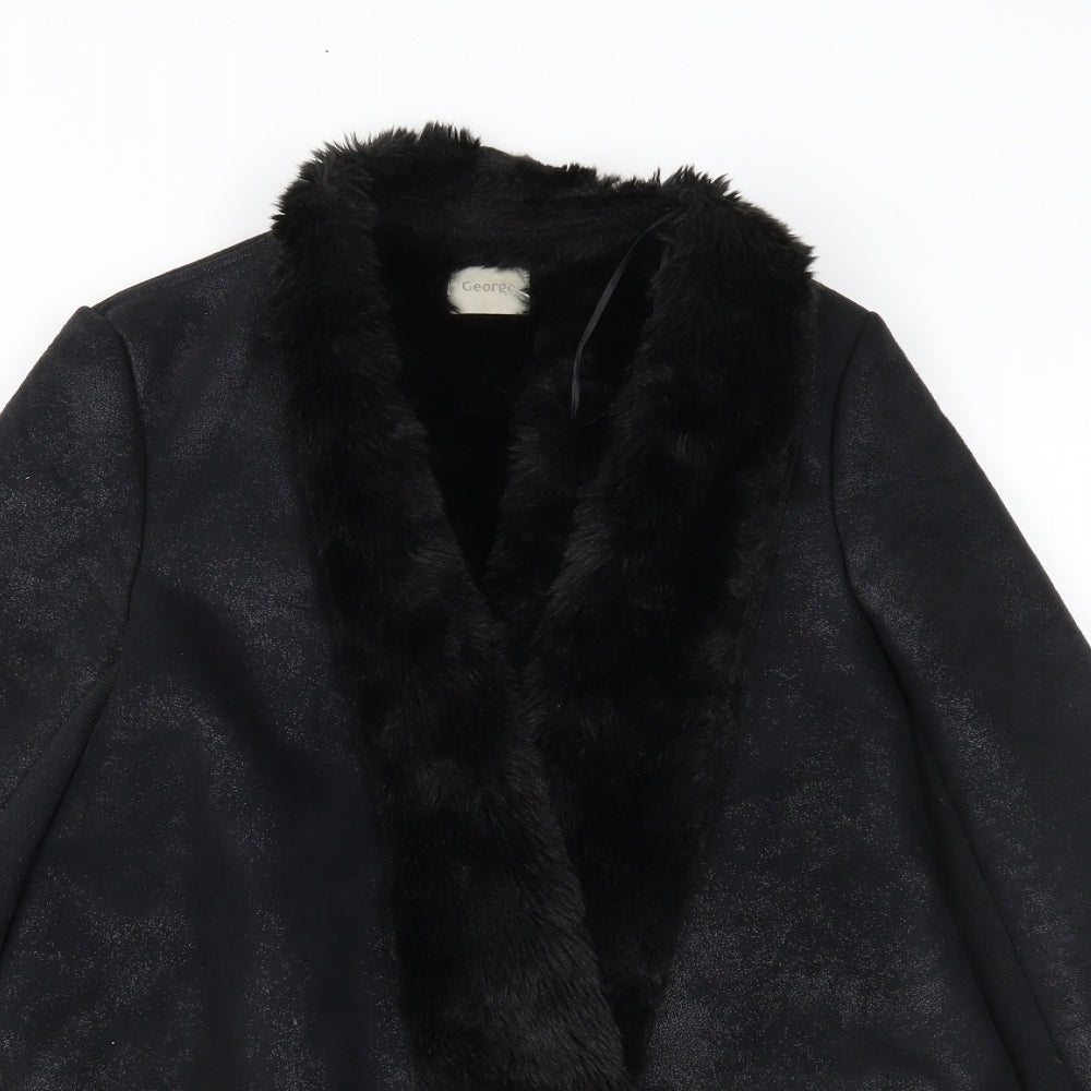 George Womens Black   Overcoat Coat Size 12