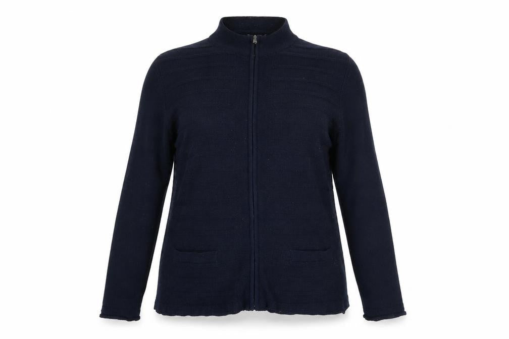 Womens UK Size 14 Papaya Blue Full Zip Jumper