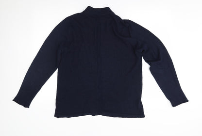 Womens UK Size 14 Papaya Blue Full Zip Jumper