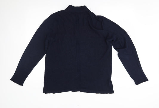 Womens UK Size 14 Papaya Blue Full Zip Jumper
