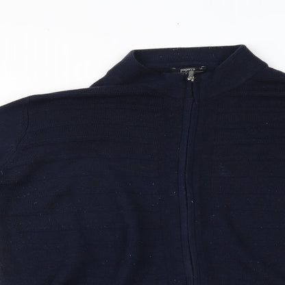 Womens UK Size 14 Papaya Blue Full Zip Jumper