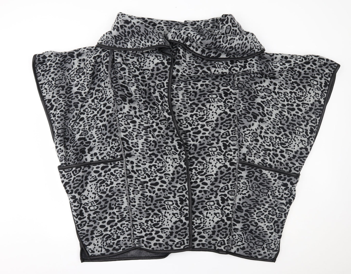 Maya Womens Grey Animal Print   Coatigan One Size  - sleeveless