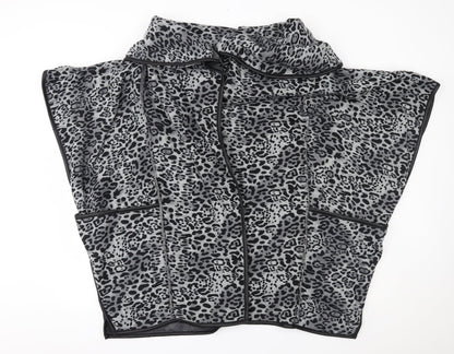 Maya Womens Grey Animal Print   Coatigan One Size  - sleeveless