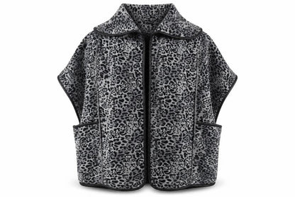 Maya Womens Grey Animal Print   Coatigan One Size  - sleeveless