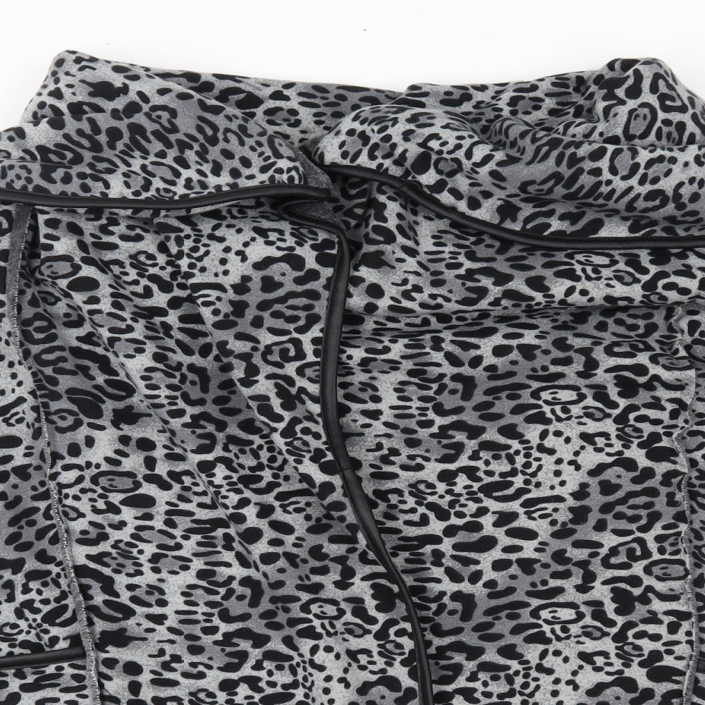 Maya Womens Grey Animal Print   Coatigan One Size  - sleeveless