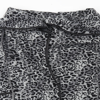 Maya Womens Grey Animal Print   Coatigan One Size  - sleeveless
