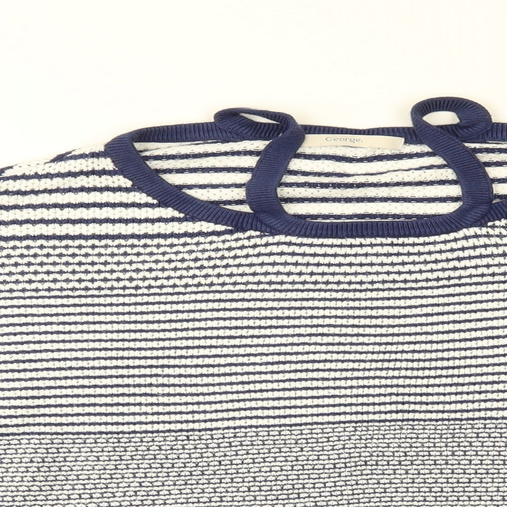 George Womens Blue Striped  Pullover Jumper Size 10