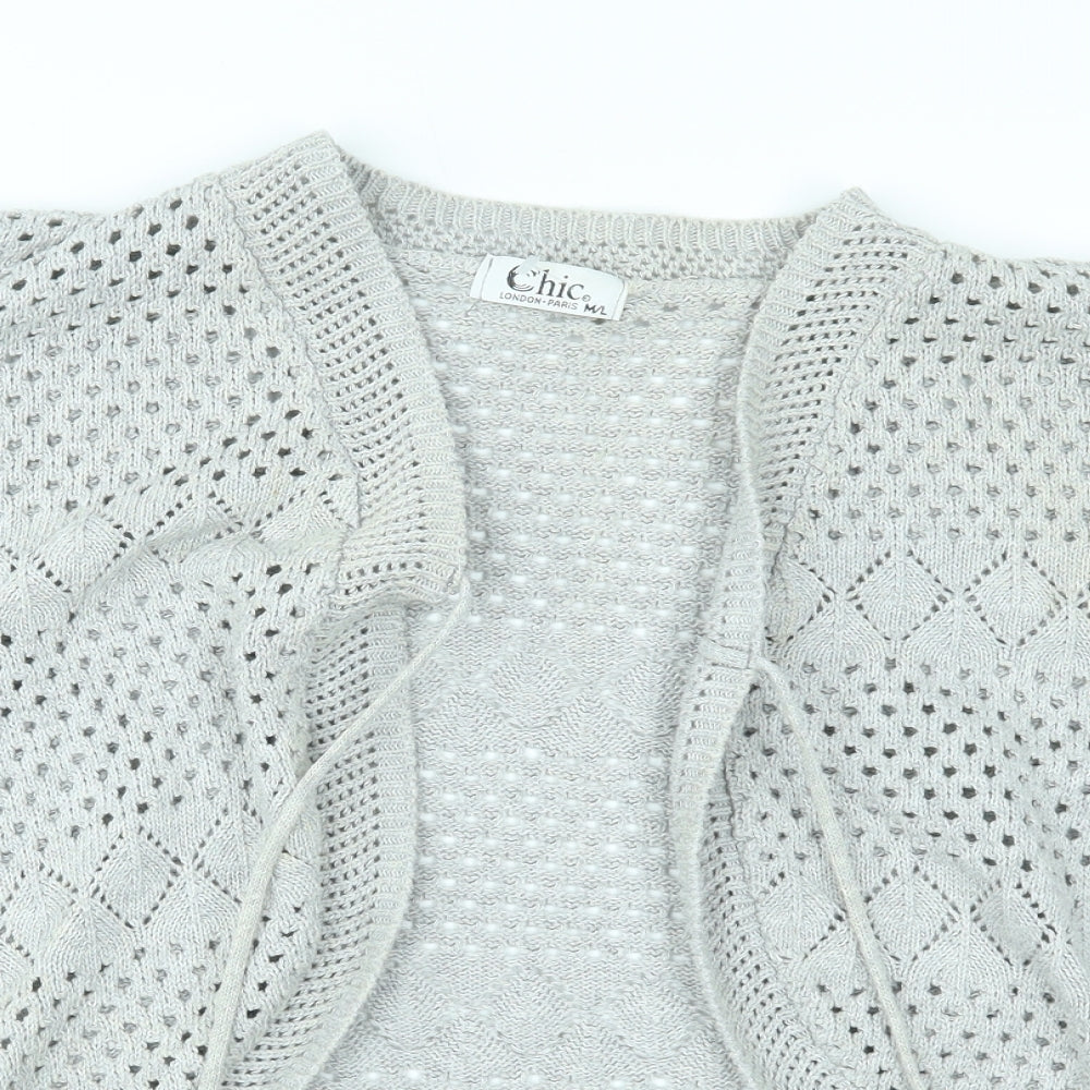Womens UK Size M CHIC Grey Shrug Jumper