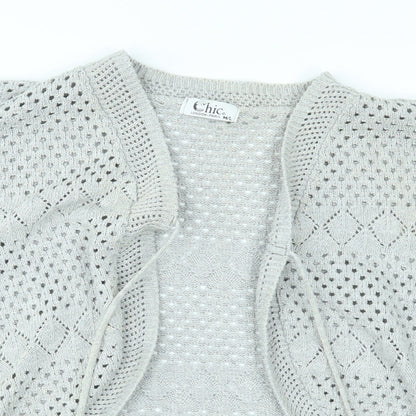 Womens UK Size M CHIC Grey Shrug Jumper