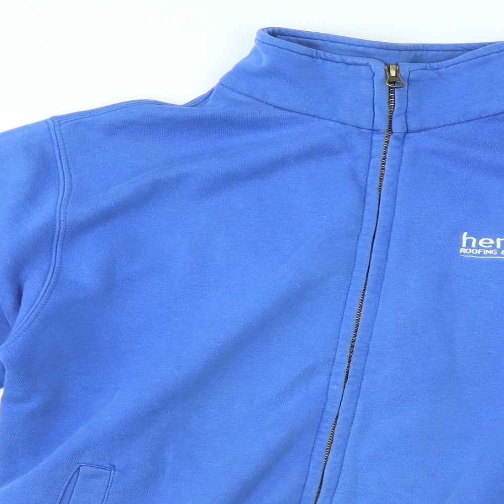 Awdis Mens Blue   Full Zip Sweatshirt Size S  - Henshaw's roofing and building supplies