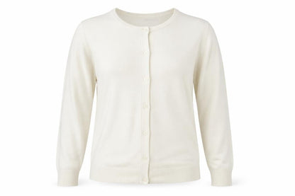 Womens UK Size 14 Pure and Natural Ivory Cardigan Jumper