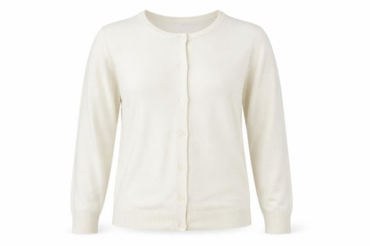 Womens UK Size 14 Pure and Natural Ivory Cardigan Jumper