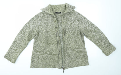 ALEKARA Womens Green   Full Zip Jumper Size L