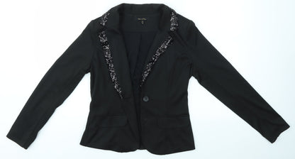MAX AND RILEY Womens Black   Jacket Blazer Size S