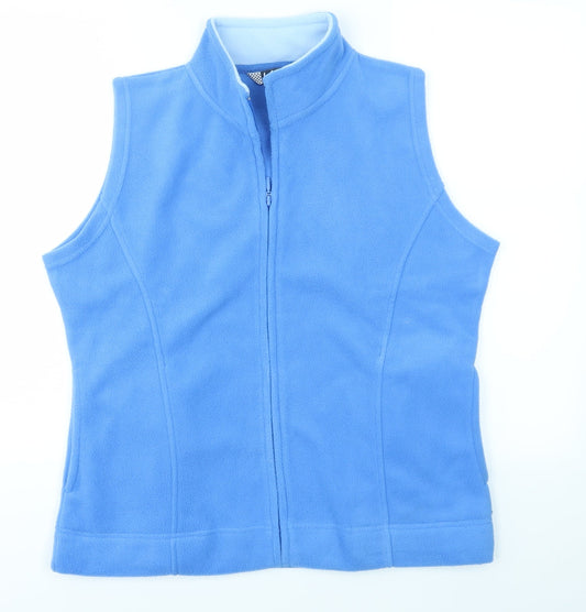 Womens UK Size 14 ISLE Blue Full Zip Jumper