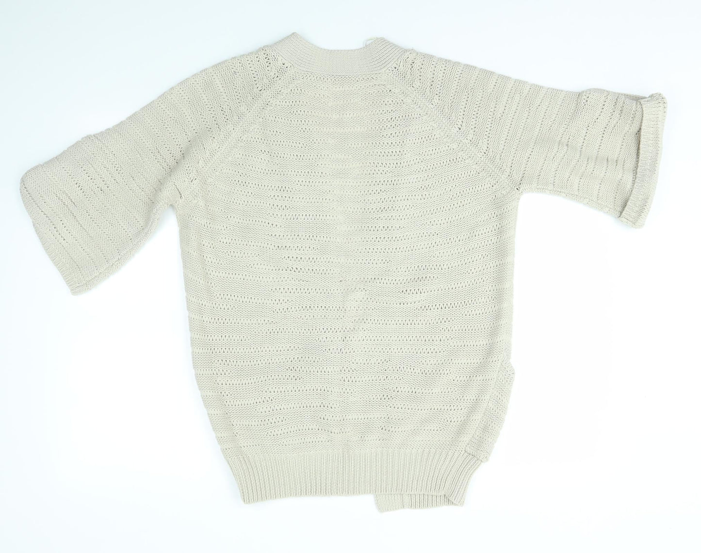 Womens UK Size 12 Preworn Beige Cardigan Jumper