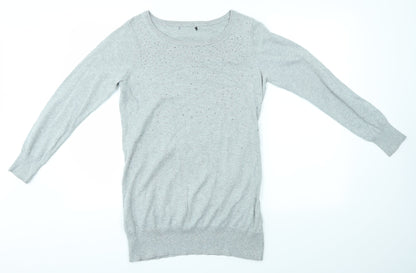 Womens UK Size S Preworn Grey Pullover Jumper