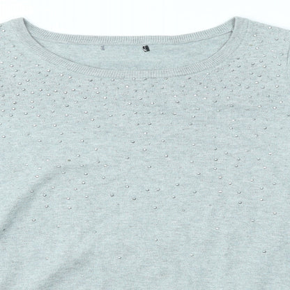 Womens UK Size S Preworn Grey Pullover Jumper