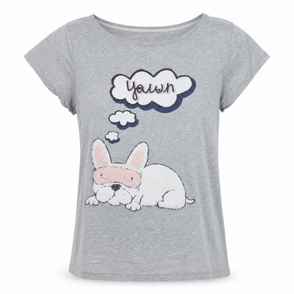 Preworn Womens Grey   Top Pyjama Top Size S  - YAWN DOG