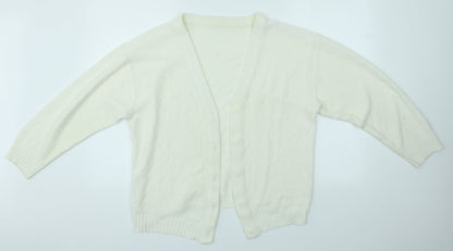 Womens UK Size L Preworn Ivory Cardigan Jumper