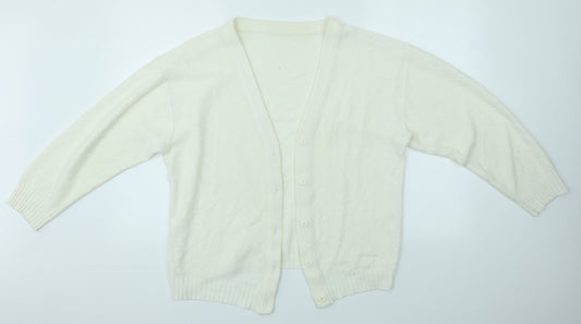 Womens UK Size L Preworn Ivory Cardigan Jumper