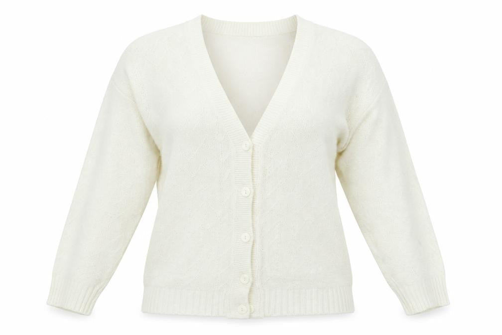 Womens UK Size L Preworn Ivory Cardigan Jumper