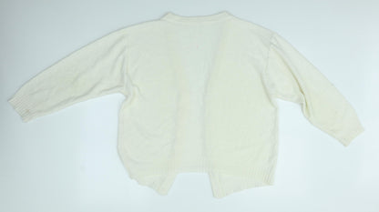 Womens UK Size L Preworn Ivory Cardigan Jumper