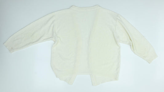 Womens UK Size L Preworn Ivory Cardigan Jumper