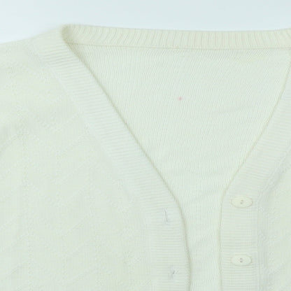 Womens UK Size L Preworn Ivory Cardigan Jumper