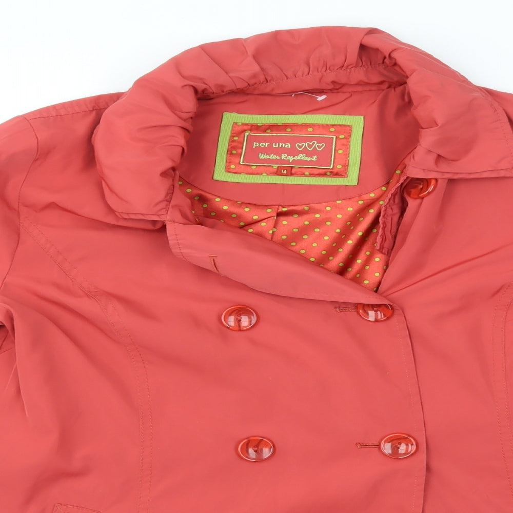 Womens UK Size 14 Per Una Orange Overcoat