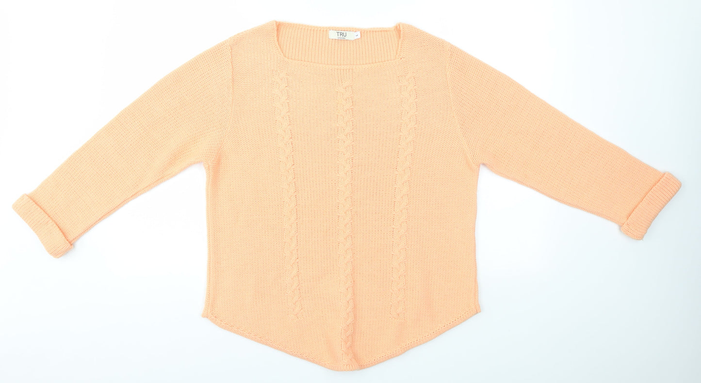 Womens UK Size L TRU Orange Pullover Jumper