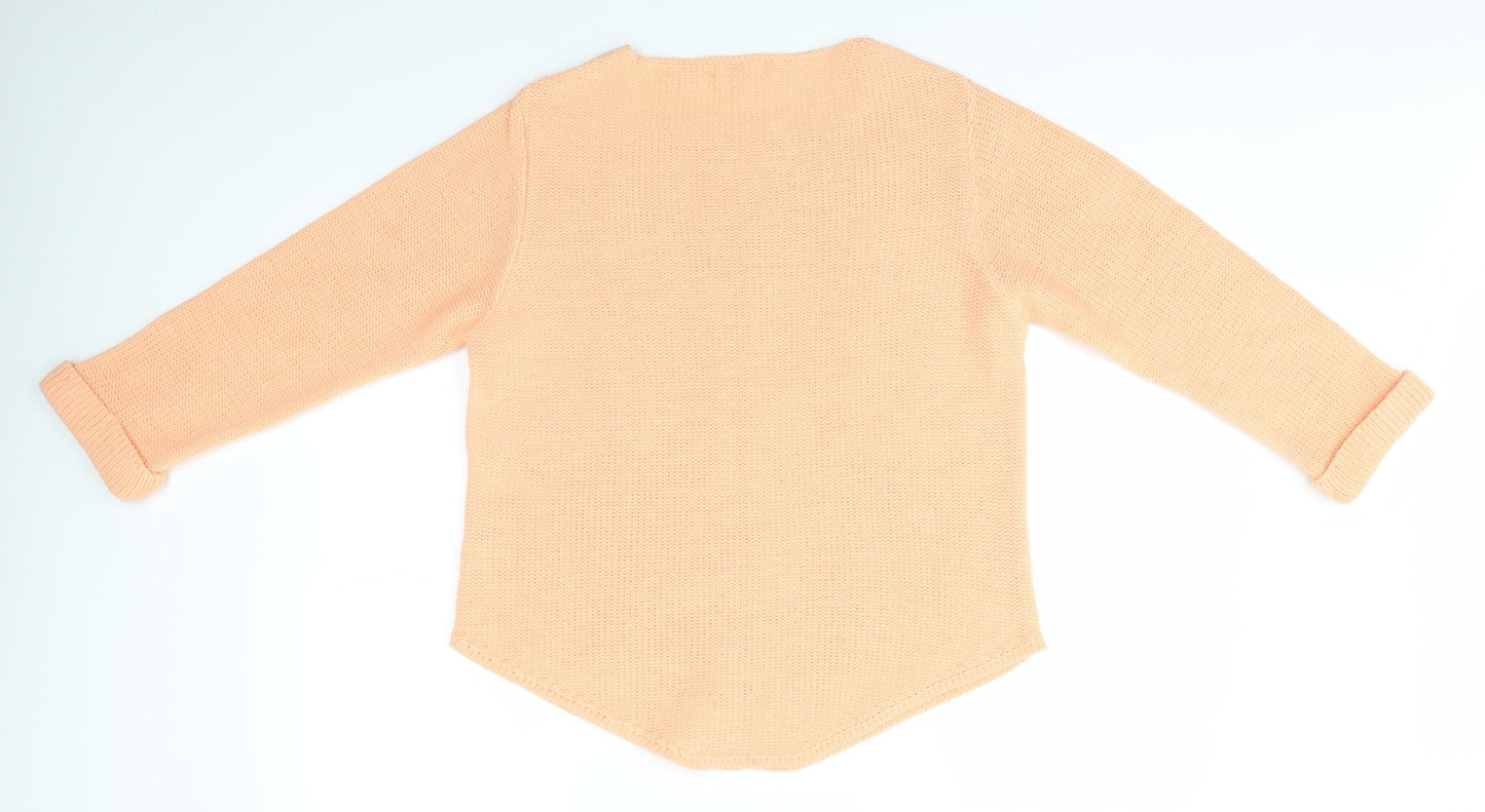 Womens UK Size L TRU Orange Pullover Jumper