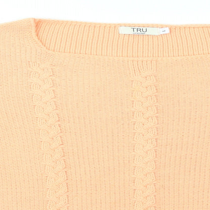 Womens UK Size L TRU Orange Pullover Jumper