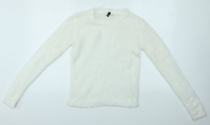 Womens UK Size XS H&M White Pullover Jumper