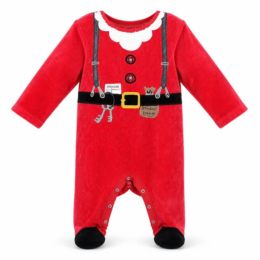 Fred & Flo Boys Red Solid   One Piece Size 6-9 Months  - Father Christmas