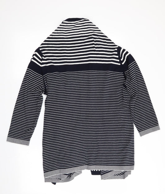 CC Womens Blue Striped  Cardigan Jumper Size L  - Waterfall Cardigan