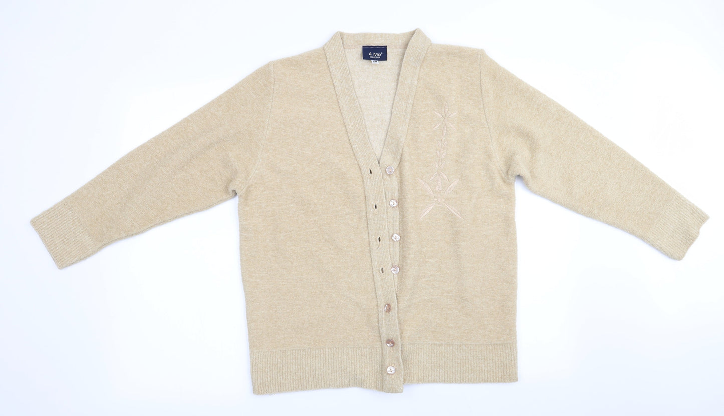 4 Me Womens Beige   Cardigan Jumper Size S
