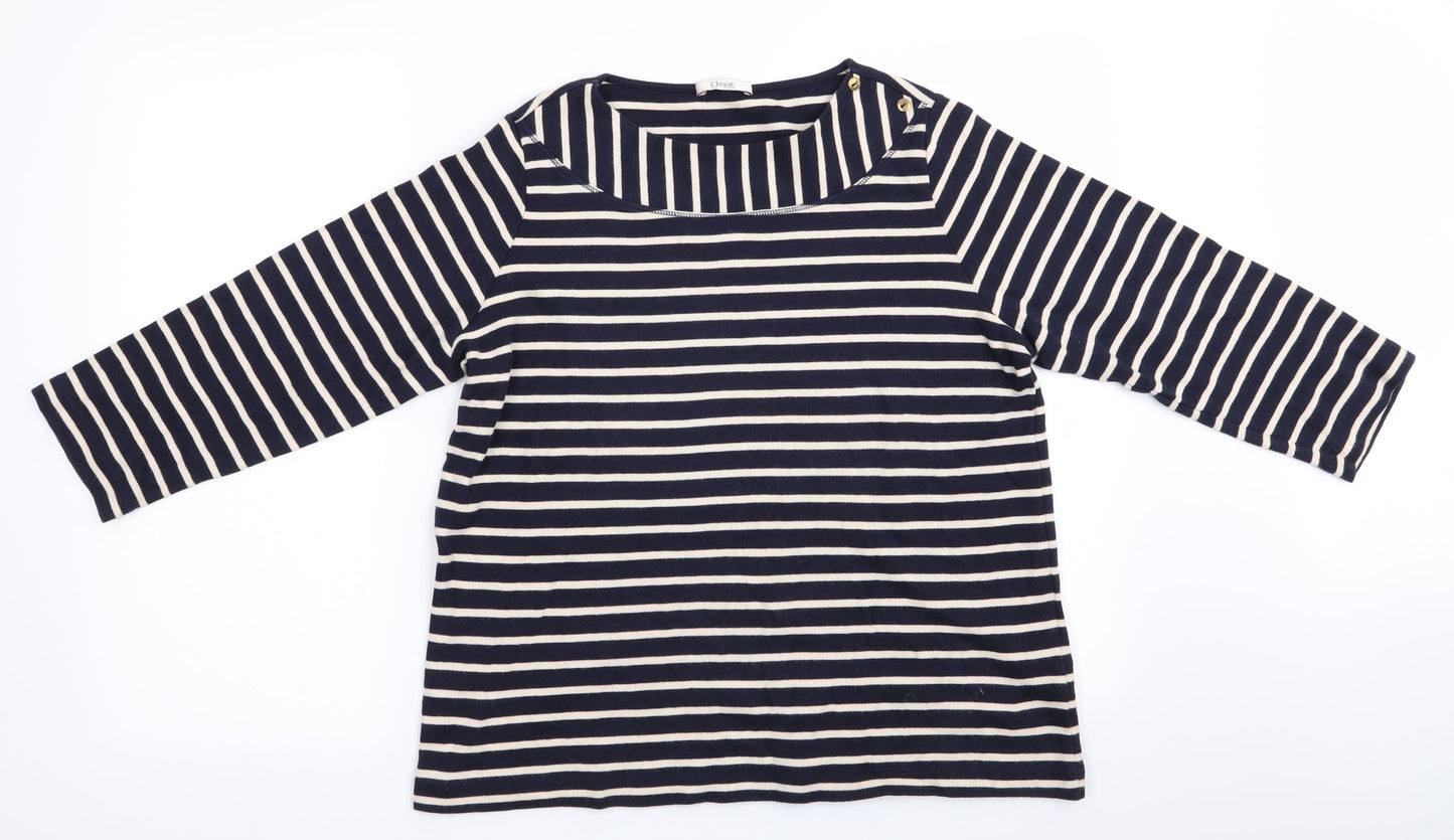 Classc Womens Blue Striped  Pullover Jumper Size 16