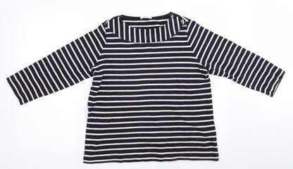 Classc Womens Blue Striped  Pullover Jumper Size 16